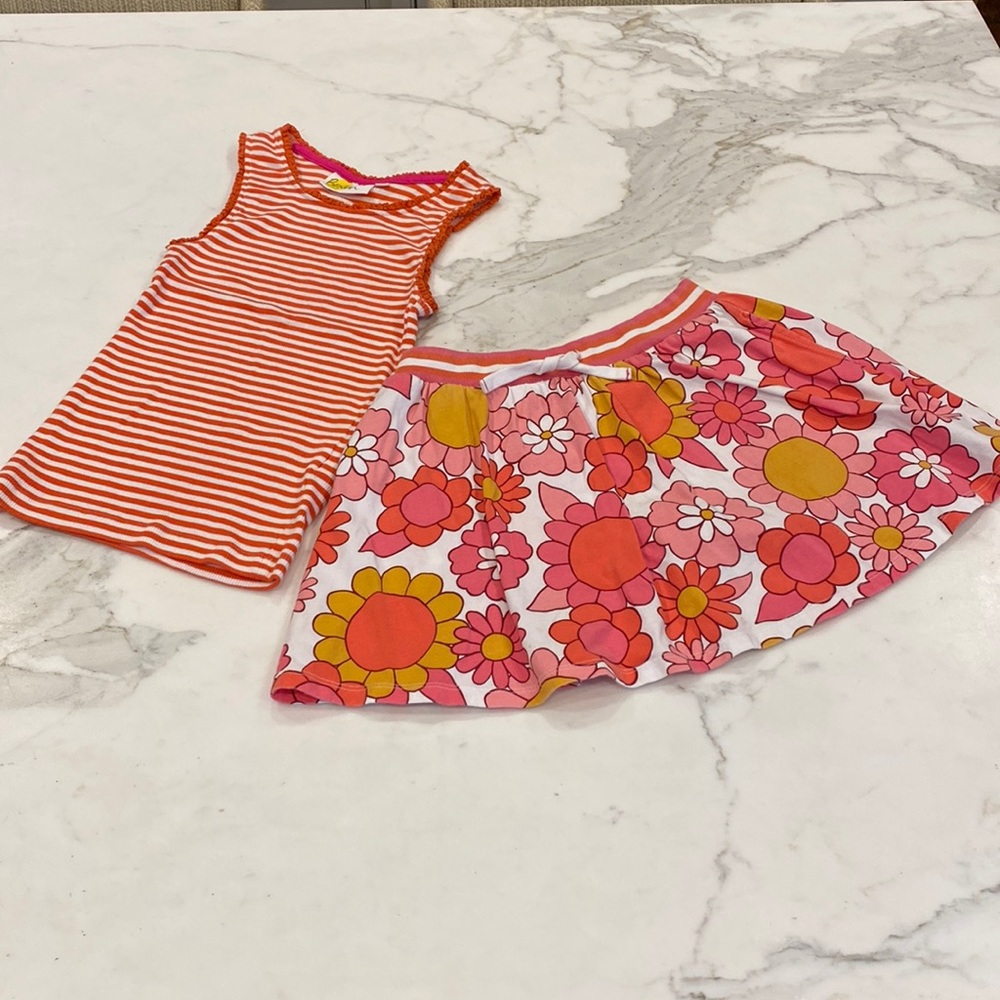 Mini Boden Tank and Skort Set; Girl’s Size 9-10